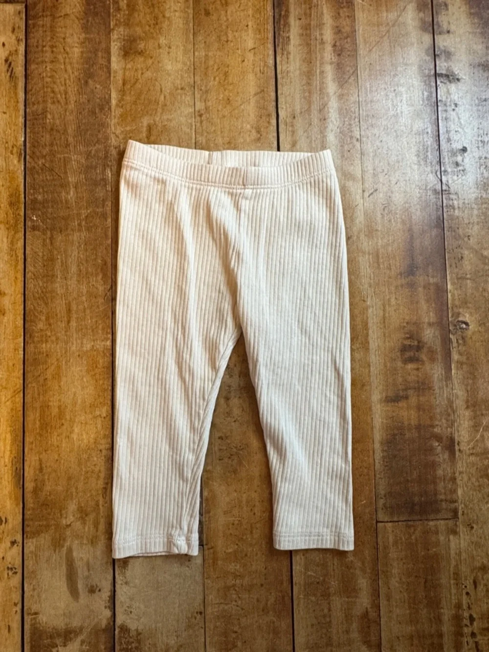 H&M Cream Ribbed Leggings 12 months cotton spring unisex neutral